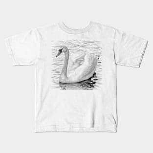 Swan on the water Kids T-Shirt